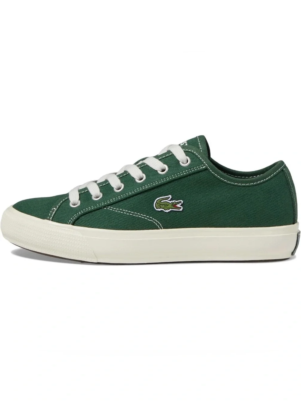 Lacoste Backcourt Men’s size 12 Green Canvas Low-Top Sneakers with White Laces